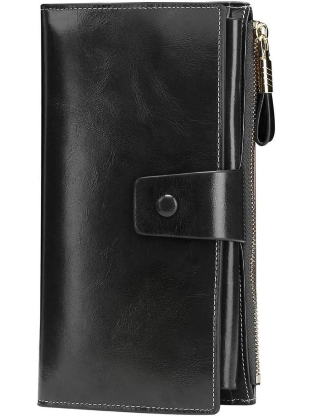 Luxury Genuine Leather RFID Blocking Wallet Clutch - Large Capacity Card Holder